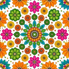 Vibrant floral mandala pattern