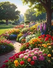 Vibrant garden path