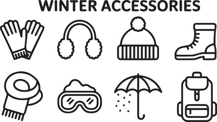 A Collection of Winter Accessories Perfect for Cold Weather Outdoor Activities and Snowy Conditions This Set Includes Essential Gear for Staying Warm and Protected