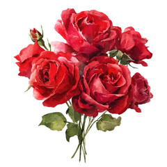Naklejka premium Close-up of a vibrant red rose bouquet