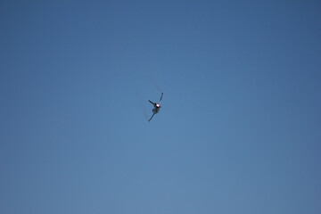 Obraz premium Turkish fighter jet Solo Turk flies over Anıtkabir. Ankara, Turkey - August 30, 2025. April 23, May 19, August 30, October 29, November 10.