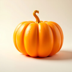 Obraz premium Glossy Stylized Gourd with Gold Stem Minimal Cream Studio