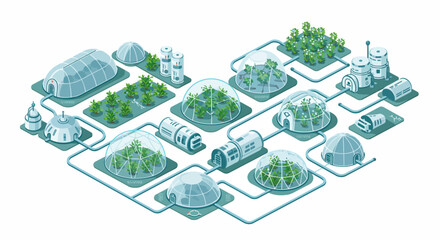 Futuristic Cityscape with Elevated Highway System.