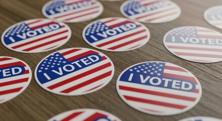 I voted stickers displaying patriotism for national election. I voted merchandise symbolizes civic duty for freedom and democracy, so everyone can show their participation.