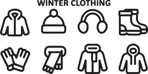 Collection of Essential Winter Clothing Items for Cold Weather Season Protection