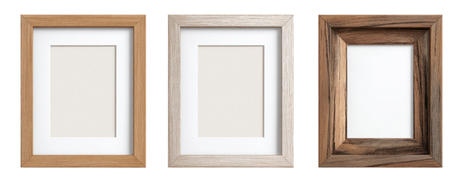 Three empty wooden picture frames (1)