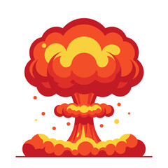 Powerful Nuclear Explosion Illustration.