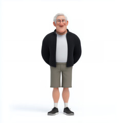 Stylized 3D Character Of An Elderly Man