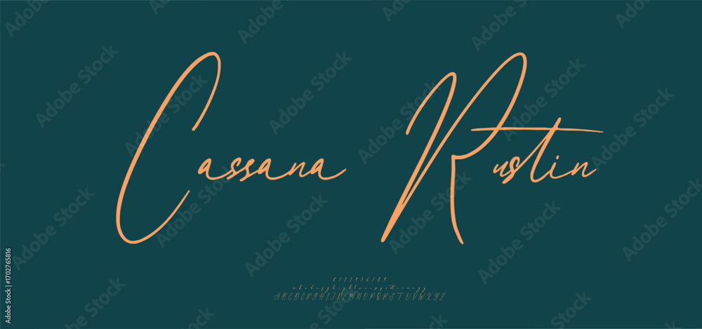 Poster hand drawn vector alphabet. modern monoline signature script font. elegant signature font. best alph
