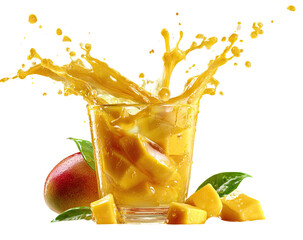Mango juice splash in glass (3)