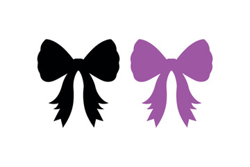 two bows one black one pink silhouette
