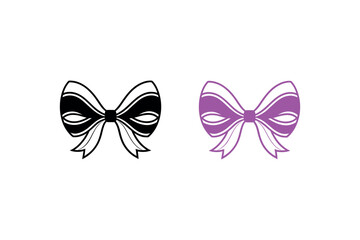two bows one black one pink with distinct silhouette