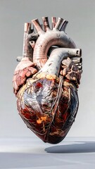 Decayed heart, rusted and aged,  complex textures