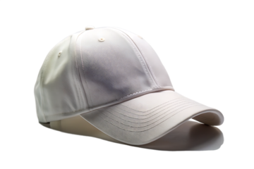 White baseball cap isolated on a transparent background