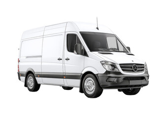 White van, front view, commercial vehicle