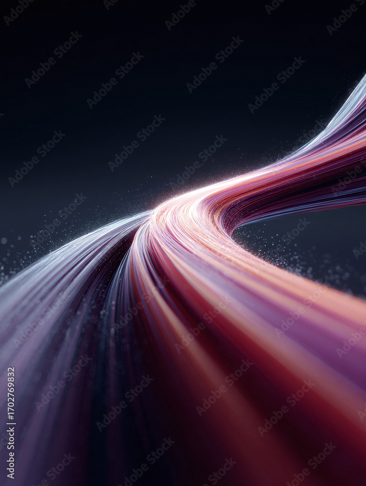 Poster abstract flowing strands creating a vibrant, dynamic design. perfect for technology, innovation, or 