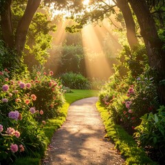 Sunny garden path