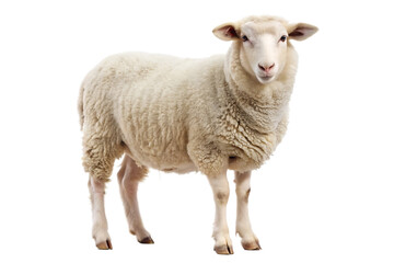 White sheep isolated on white background isolated on a transparent background