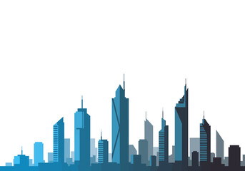 Naklejka premium Modern City Skyline Architecture Illustration.