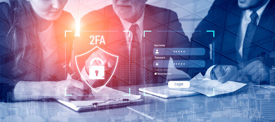 Two-factor authentication strengthens login system security. Adds protection, two-factor...