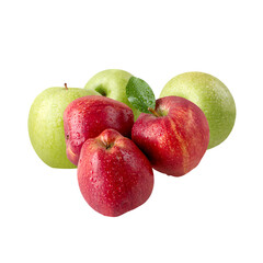 Fresh red and green apples in a vibrant fruit display