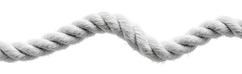 A wavy, light gray twisted rope