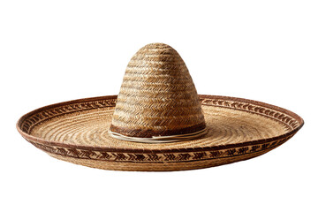 Wide-brimmed straw hat, light brown/tan color, intricate design