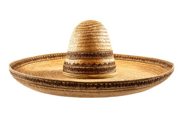 Wide-brimmed straw hat, light beige with brown detailing
