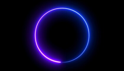 Obraz premium Neon circle glow on black