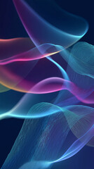 Obraz premium Swirling ribbons of vibrant colors dance across a dark background, generating a captivating abstract artwork. The flowing forms evoke a sense of movement and energy.