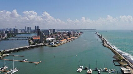Beautiful aerial view of Recife in September, 2025. Recife, Pernambuco State, Brazil 