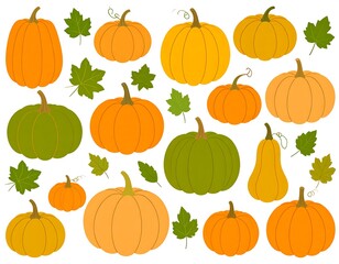 Autumn pumpkins and leaves (2)