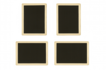 Vintage photo frames hanging against transparent backdrop, waiting for personalized memories