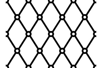 Naklejka premium A geometric pattern of interconnected circles and diagonal lines forming a diamond grid design