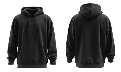 Front and back view of a dark gray hoodie (1)