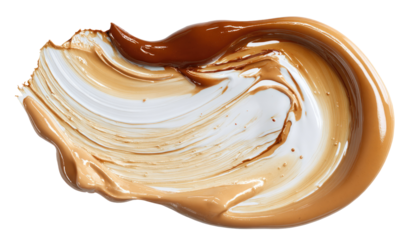 Creamy, swirled paint texture in shades of brown and white