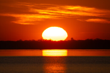 sunset over the lake