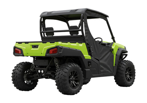 Green side by side utility vehicle isolated on transparent background