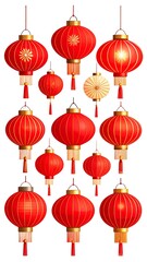 Red Chinese lanterns, various sizes