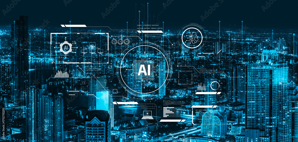 Aufkleber ai interface showing how artificial intelligence powers systems. ai artificial intelligence transfor
