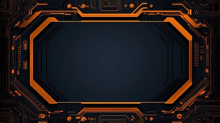A sleek and modern circuit board design featuring vibrant orange accents on a dark background, Ideal for technology-themed projects, presentations