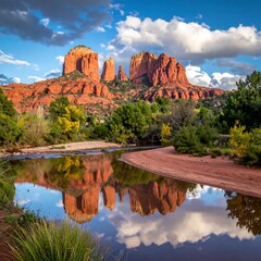 Desert canyon reflection