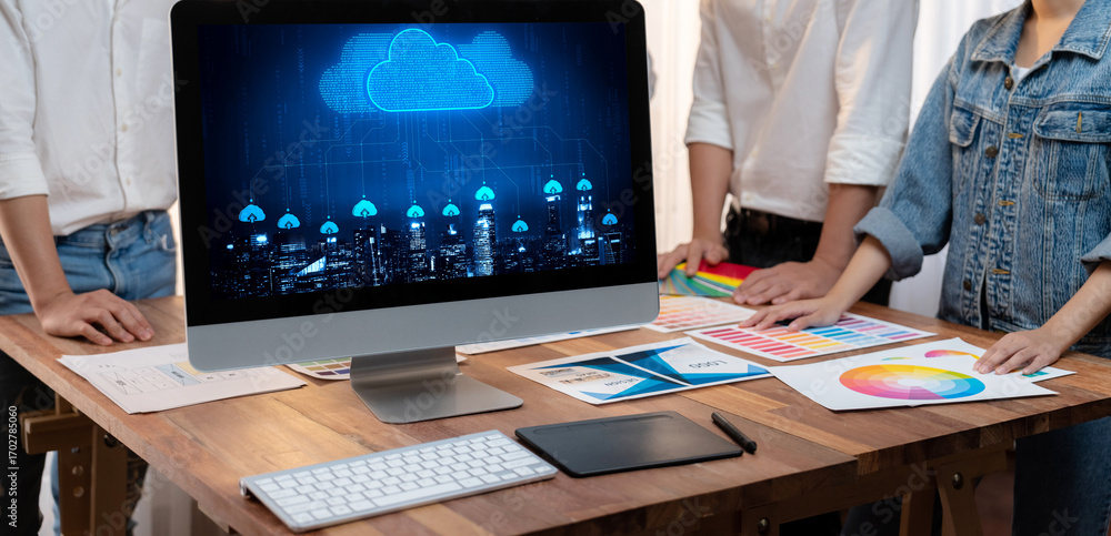 Aufkleber cloud computing software for brisk remote work and personal data storage