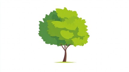 Obraz premium A vibrant green tree illustration with lush foliage, symbolizing nature, growth, and a healthy environment