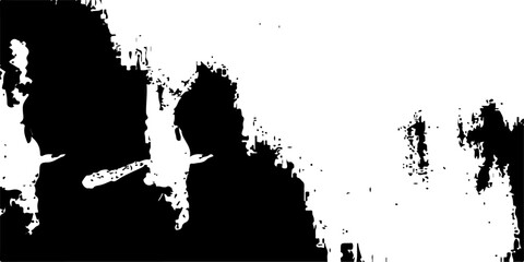Silhouette of a man and woman vector illustration with a dirty black ink splat grunge border design