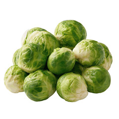 Fototapeta premium Fresh Brussels Sprouts on Transparent Background Perfect for Healthy Recipes and Cooking Themes