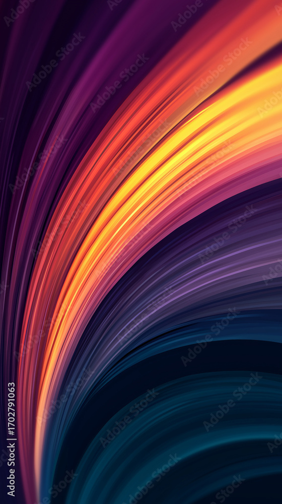 Poster bright and rich colors blend smoothly in swirling patterns, evoking feelings of warmth and energy. t
