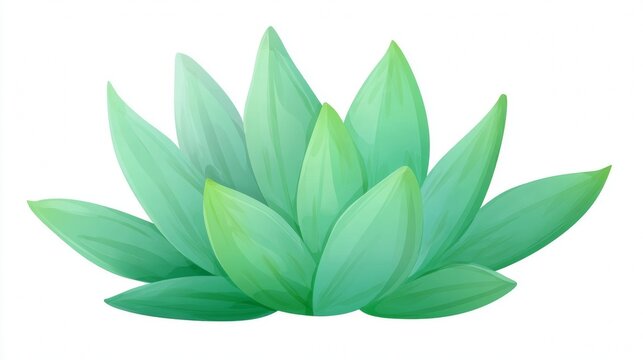 Fresh green lotus leaves, a natural and vibrant botany, are isolated against a white background