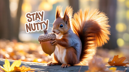 Squirrel with Acorn Stay Nutty