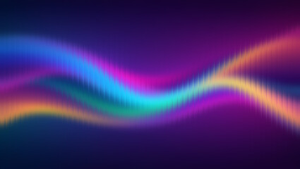 Abstract colorful wavy lines on dark background